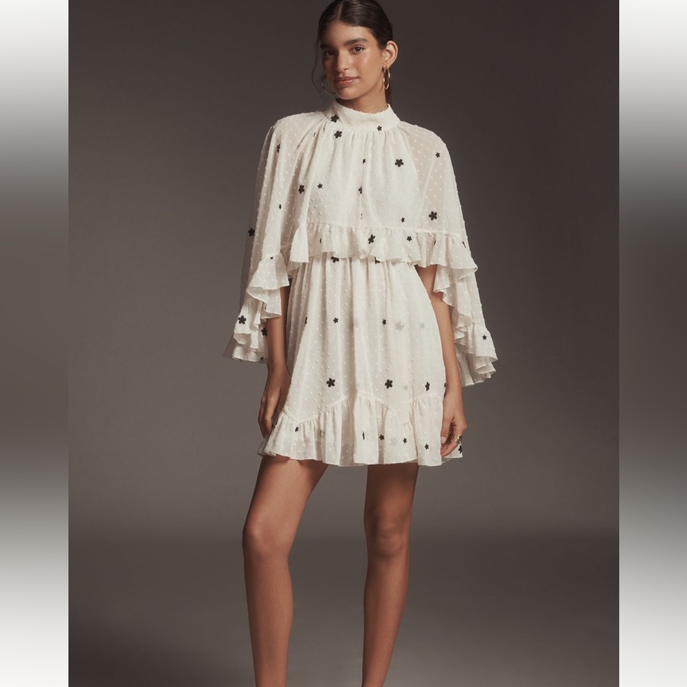 Anthropologie Mare Mare Embroidered Chiffon Cape
Swing Mini Dress